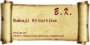 Babaji Krisztina névjegykártya